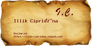 Illik Cipriána névjegykártya